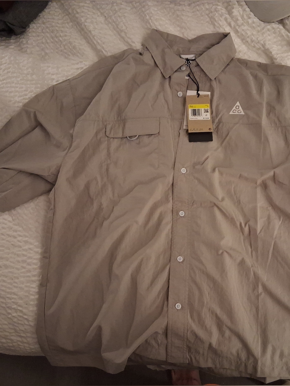 Nike ACG ORB Weaver Uv Repel Short Sleeve Grey Button-Up Shirt Jacket Hj2883-009